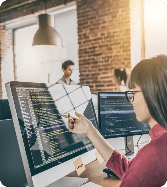 Developer working on cloud infrastructure code