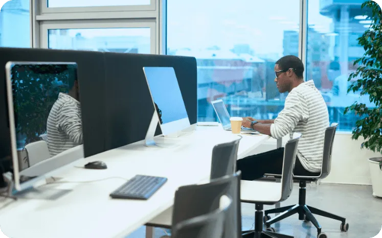 Team working at a modern office