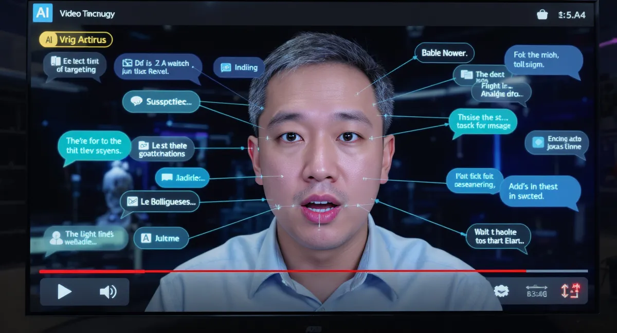 AI video translation technology showing automatic lip sync dubbing in multiple languages
