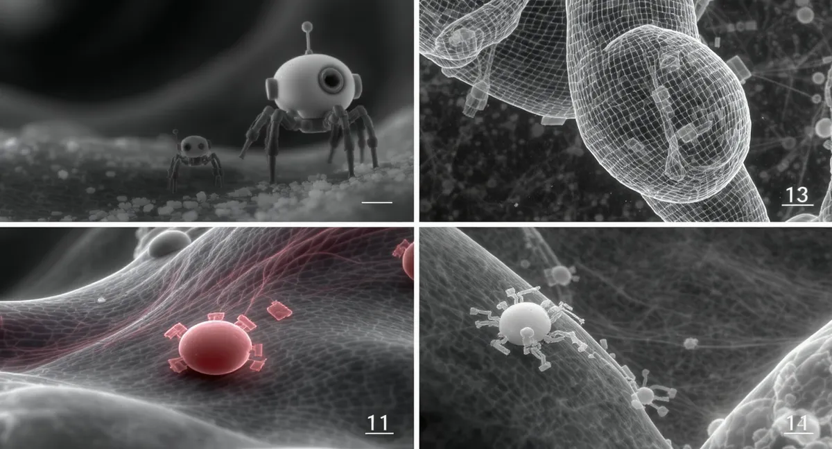 Microscopic robots smaller than salt grains shown under electron microscope with scale reference