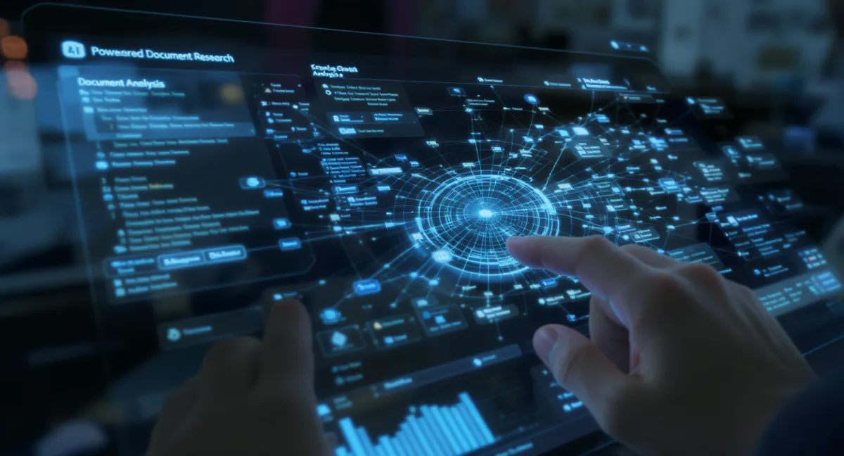 Digital notebook research tool with AI-powered document analysis and knowledge graph